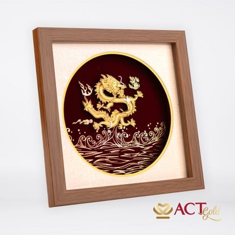 Quà tặng Tranh Rồng dát vàng 24k ACT GOLD ISO 9001:2015