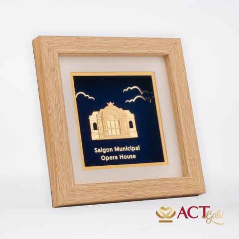 Tranh Nhà Hát Lớn Sài Gòn dát vàng 24k ACT GOLD ISO 9001:2015