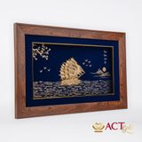 Quà tặng tranh Thuyền dát vàng 24k ACT GOLD ISO 9001:2015