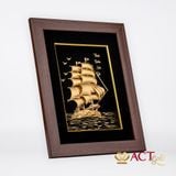 Quà tặng tranh Thuyền dát vàng 24k ACT GOLD ISO 9001:2015 (Mẫu 15)