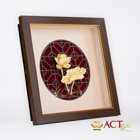 Tranh Hoa Sen dát vàng 24k ACT GOLD ISO 9001:2015 (Mẫu 3)