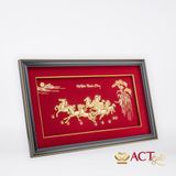 Quà tặng Tranh Bát Mã dát vàng 24k ACT GOLD ISO 9001:2015