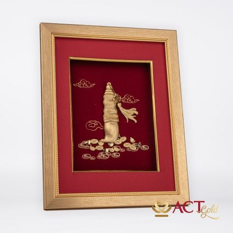 Quà tặng Tranh Bút Lông dát vàng 24k ACT GOLD ISO 9001:2015