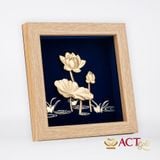 Quà tặng Tranh Hoa Sen dát vàng 24k ACT GOLD ISO 9001:2015