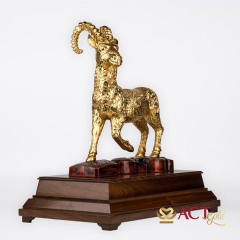 Quà tặng Dê Cát Tường dát vàng 24k ACT GOLD ISO 9001:2015 (Mẫu 4)