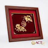 Quà tặng Tranh Gậy Như Ý dát vàng 24k ACT GOLD ISO 9001:2015