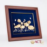 Quà tặng Tranh Hoa Sen dát vàng 24k ACT GOLD ISO 9001:2015