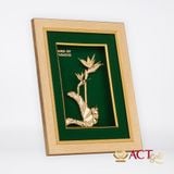 Quà tặng Tranh Hoa Thiên Điểu dát vàng 24k ACT GOLD ISO 9001:2015