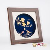 Quà tặng tranh Cá Chép Hoa Mộc Lan dát vàng 24k ACT GOLD ISO 9001:2015 (Mẫu 2)