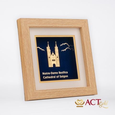Tranh Nhà Thờ Đức Bà dát vàng 24k ACT GOLD ISO 9001:2015