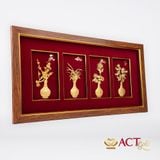Tranh Tứ Quý dát vàng 24k ACT GOLD ISO 9001:2015 (Mẫu 5)