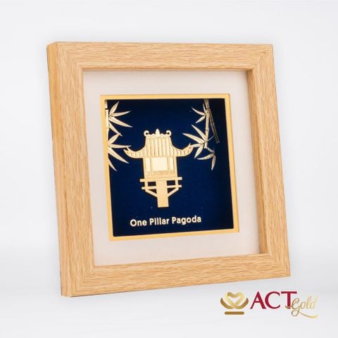 Tranh Chùa Một Cột dát vàng 24k ACT GOLD ISO 9001:2015