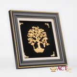 Quà tặng Tranh Cây Bát Bảo dát vàng 24k ACT GOLD ISO 9001:2015