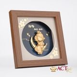 Quà tặng Tranh Cung Xử Nữ dát vàng 24k ACT GOLD ISO 9001:2015