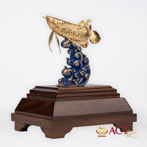 Quà tặng Cá Rồng dát vàng 24k ACT GOLD ISO 9001:2015 (Mẫu 2)