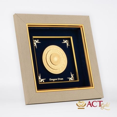 Tranh Mặt Trống Đồng dát vàng 24k ACT GOLD ISO 9001:2015