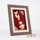 Tranh chữ Thọ hoa Sen dát vàng 24k ACT GOLD ISO 9001:2015