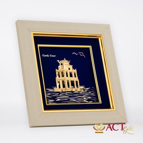 Tranh Tháp Rùa dát vàng 24k ACT GOLD ISO 9001:2015