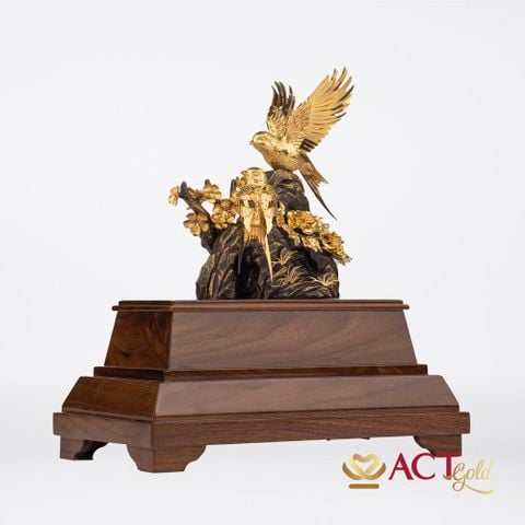 Quà tặng Chim Uyên Ương dát vàng 24k ACT GOLD ISO 9001:2015 (Mẫu 2)