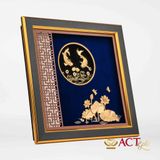 Quà tặng tranh Cá Chép Hoa Sen dát vàng 24k ACT GOLD ISO 9001:2015