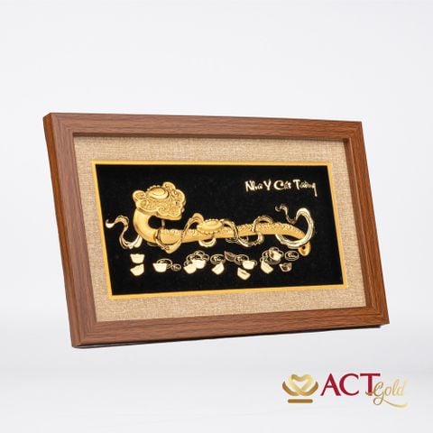Quà tặng Tranh Gậy Như Ý dát vàng 24k ACT GOLD ISO 9001:2015