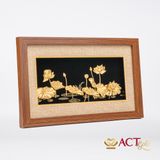 Quà tặng Tranh Hoa Sen dát vàng 24k ACT GOLD ISO 9001:2015