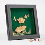 Quà tặng Tranh Hoa Sen dát vàng 24k ACT GOLD ISO 9001:2015