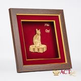 Quà tặng Tranh Mèo Phú Quý dát vàng 24k ACT GOLD ISO 9001:2015