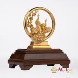 Quà tặng Chim Công dát vàng 24k ACT GOLD ISO 9001:2015 (Mẫu 3)
