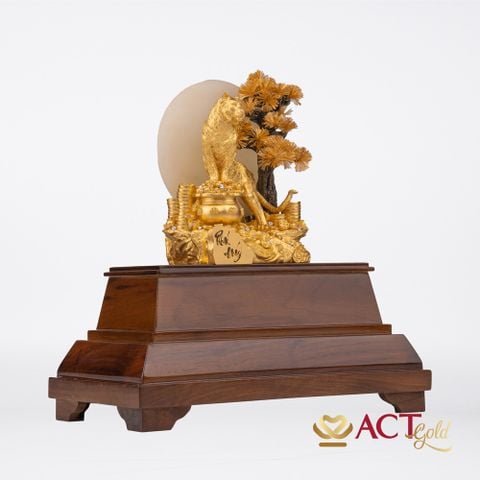 Quà tặng Hổ Phú Quý dát vàng 24k ACT GOLD ISO 9001:2015(Mẫu 6)