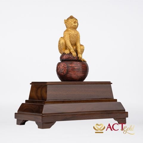 Quà tặng Tượng Khỉ dát vàng 24k ACT GOLD ISO 9001:2015