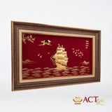 Quà tặng tranh Thuyền dát vàng 24k ACT GOLD ISO 9001:2015