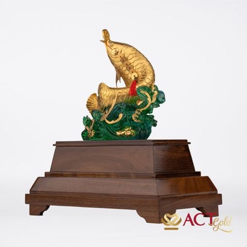 Quà tặng Cá Rồng dát vàng 24k ACT GOLD ISO 9001:2015 (Mẫu 4)