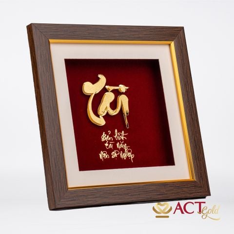 Quà tặng Tranh Chữ Tài dát vàng 24k ACT GOLD ISO 9001:2015