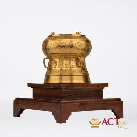 Tượng Trống Đồng dát vàng 24k ACT GOLD ISO 9001:2015