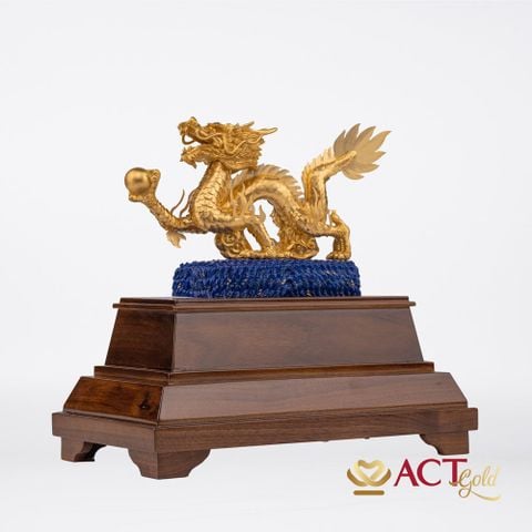 Quà tặng Rồng Dâng Ngọc dát vàng 24k ACT GOLD ISO 9001:2015