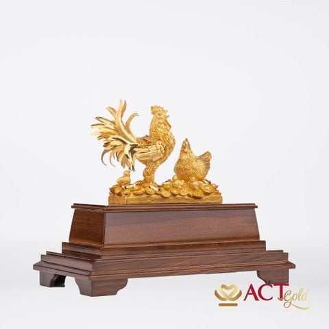 Quà tặng Gia Đình Gà dát vàng 24k ACT GOLD ISO 9001:2015