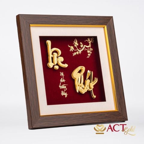 Quà tặng tranh chữ Lộc Phát dát vàng 24k ACT GOLD ISO 9001:2015