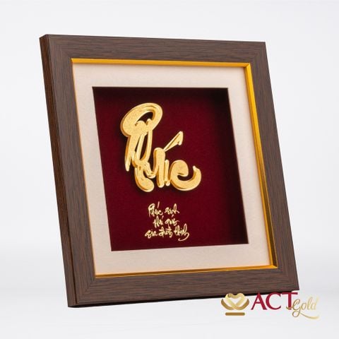 Quà tặng Tranh Chữ Phúc dát vàng 24k ACT GOLD ISO 9001:2015(Mẫu 3)