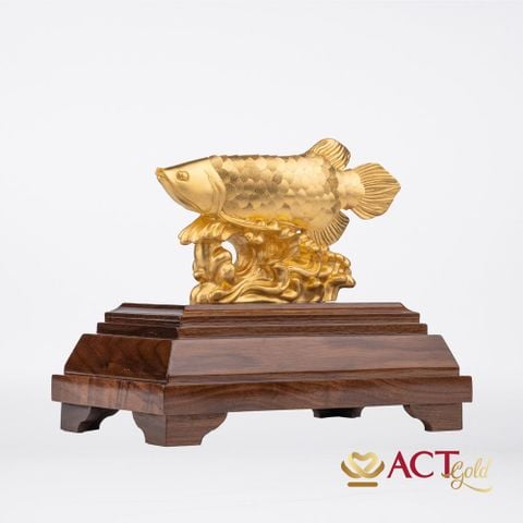 Quà tặng Cá Rồng dát vàng 24k ACT GOLD ISO 9001:2015 (Mẫu 1)