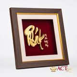 Quà tặng Tranh Chữ Phát dát vàng 24k ACT GOLD ISO 9001:2015