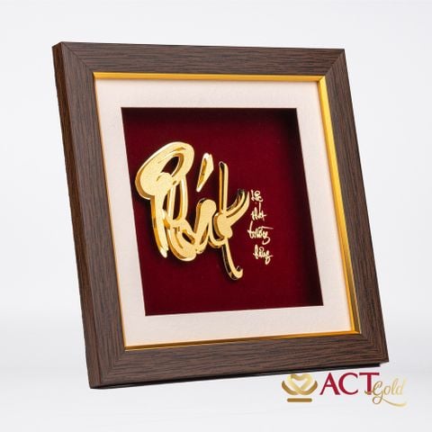 Quà tặng Tranh Chữ Phát dát vàng 24k ACT GOLD ISO 9001:2015