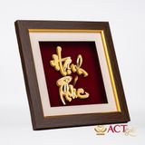 Quà tặng Tranh Chữ Hạnh Phúc dát vàng 24k ACT GOLD ISO 9001:2015