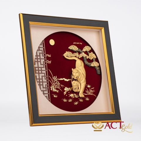 Tranh Hổ dát vàng 24k ACT GOLD ISO 9001:2015 (Mẫu 6)