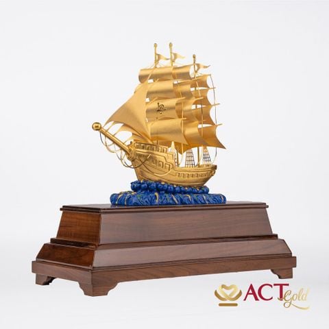 Quà tặng Thuyền Buồm mạ vàng 24k ACT GOLD ISO 9001:2015