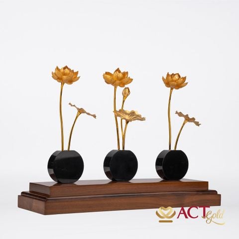 Quà tặng Hồ Sen 7 Nhánh dát vàng 24k ACT GOLD ISO 9001:2015
