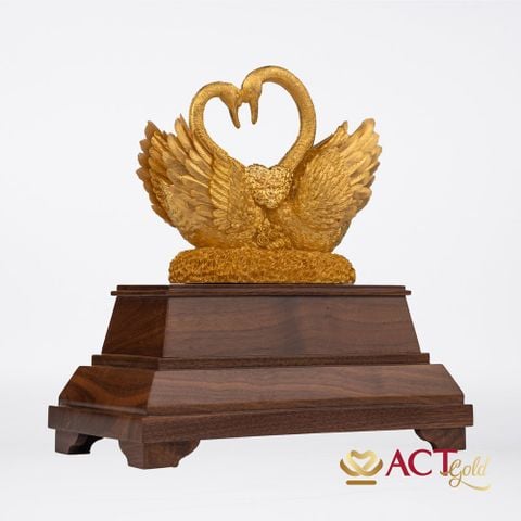 Quà tặng Đôi Thiên Nga dát vàng 24k ACT GOLD ISO 9001:2015(Mẫu 1)