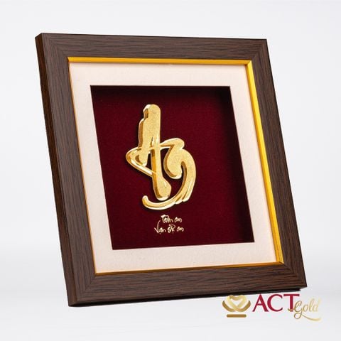 Quà tặng Tranh Chữ An dát vàng 24k ACT GOLD ISO 9001:2015
