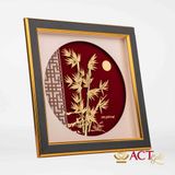 Quà tặng Tranh Cây Trúc dát vàng 24k ACT GOLD ISO 9001:2015