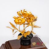 Quà Tặng Chậu Hoa Mẫu Đơn dát vàng 24k ACT GOLD ISO 9001:2015
